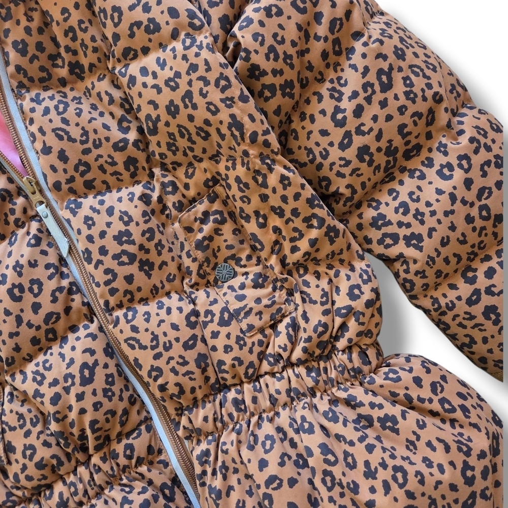 Hanna Andersson Leopard Print Girls Down Jacket 140 Size 10 - Picture 11 of 15